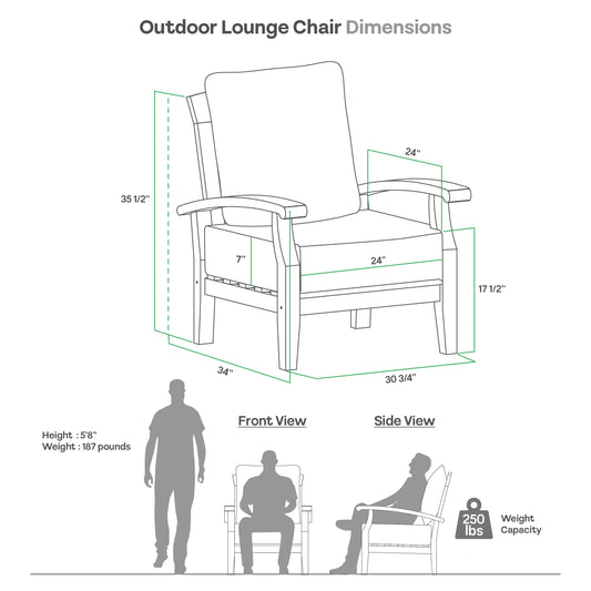 Cambridge Casual Leon Teak Patio Club Chair with Cushion Beige