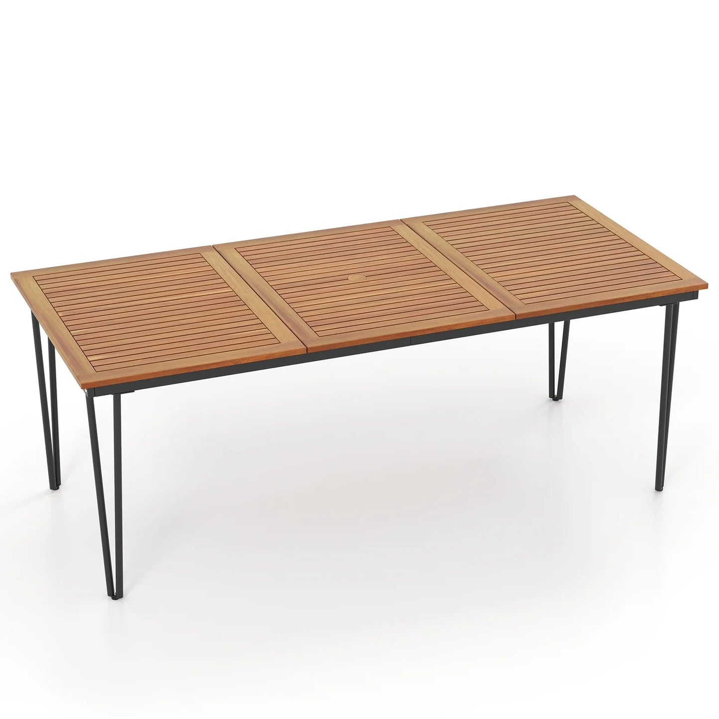 Costway 79" Outdoor Dining Table 8-Person Patio Table with 1.9" Umbrella Hole