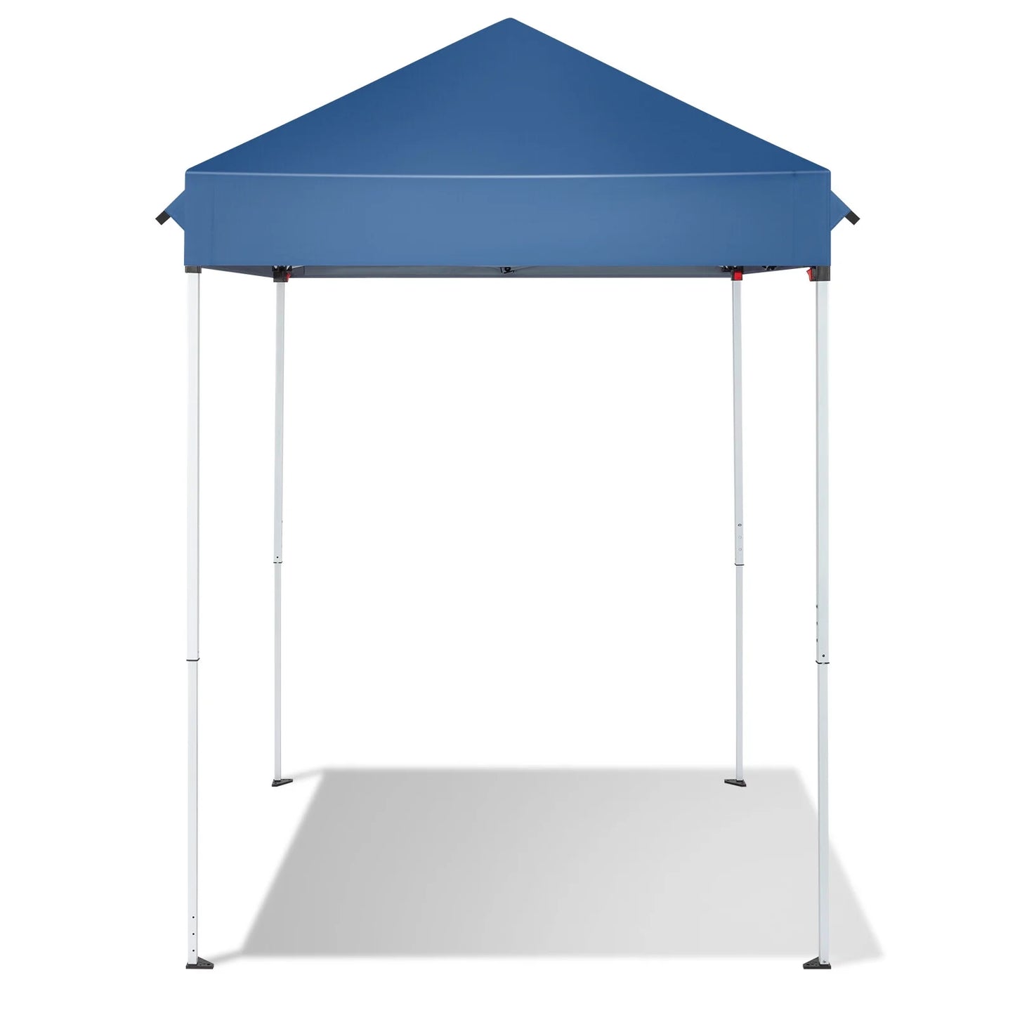 ZIRAV 5x5 Pop Up Canopy Tent, Ez Up Outdoor Canopy Tent Instant Shelter with Carry Bag Straight Legs Patio Balcony Porch Backyard Garden,White