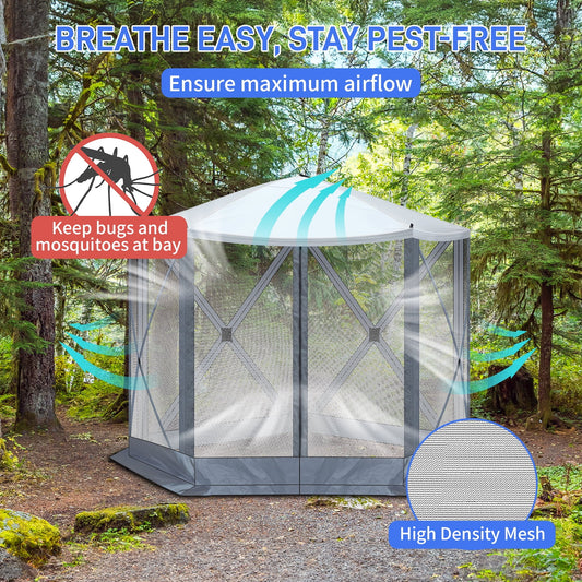 UBesGoo 10 x 10 Ez Pop Up Gazebo Canopy Tent with Mosquito Netting for Patio, Camping and Picnic Includes Carry Bag