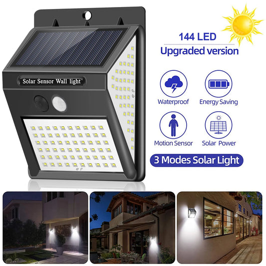 Exgreem Outdoor Wall Light Solar , 3 Modes Solar Motion Sensor Lights for Porch Garden, Patio, 6 Packs