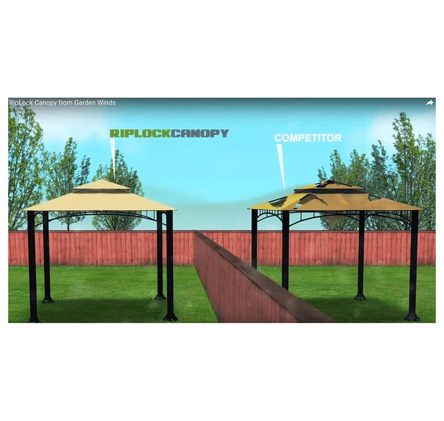 Madaga Gazebo Replacement Canopy - RipLock 350 Nutmeg - 10x10 ft - Water Resistant - Outdoor Patio Cover