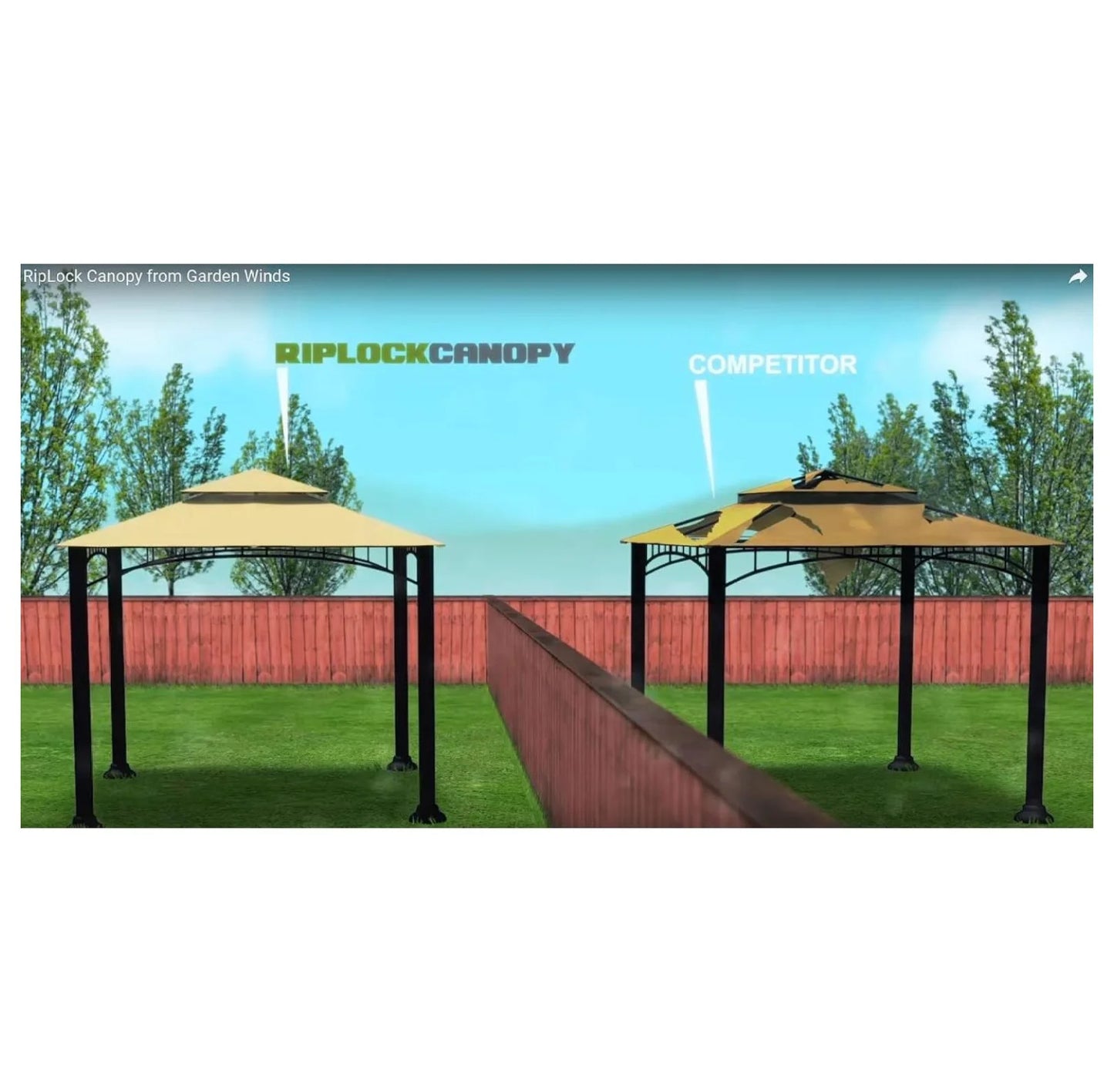 Madaga Gazebo Replacement Canopy - RipLock 350 Nutmeg - 10x10 - Outdoor Patio Cover - Water Resistant - L-GZ136PST
