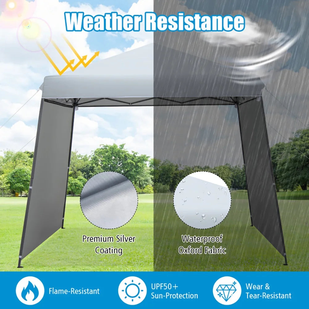 GVN Patio 10x10FT Instant Pop-up Canopy Folding Tent with Sidewalls and Awnings Outdoor-Gray, Full Waterproof Outdoor Party Event Tents for Outside Party Waterproof Tent BBQ Shelter