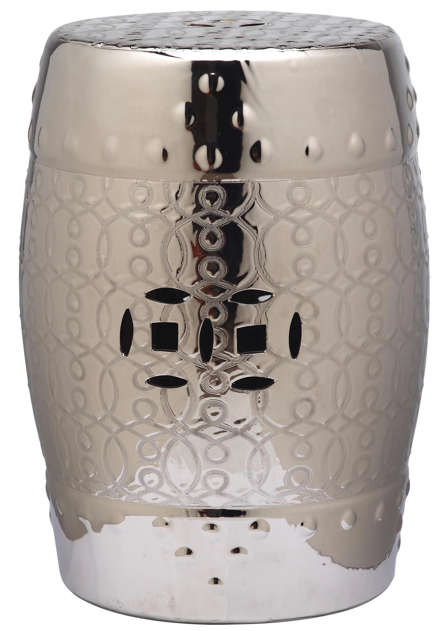 Safavieh Lantana Trellis Indoor/Outdoor Garden Patio Stool, Silver