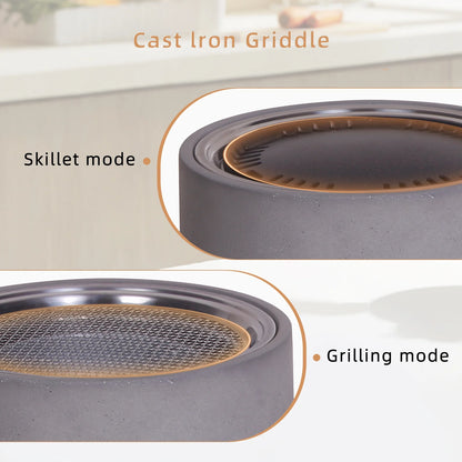 Afterglow 15 Inches Charcoal Grill Barbecue Smoker Stove Tabletop BBQ Outdoor Party for Patio Garden Backyard Decking Camping, Brown ?