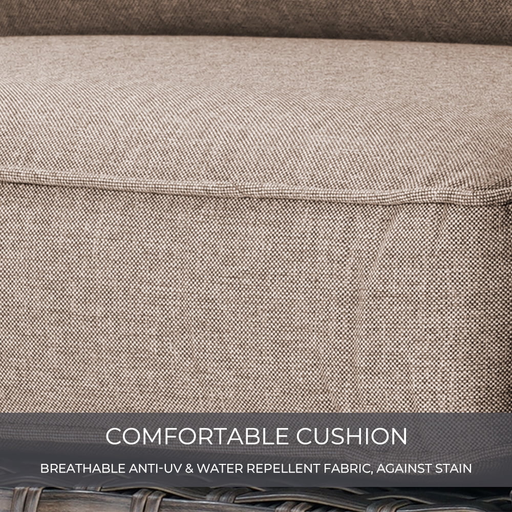 Grand Patio Outdoor Furniture, Patio Wicker Sectional Sofa Modular Furniture Set, Left Arm Sofa, Beige