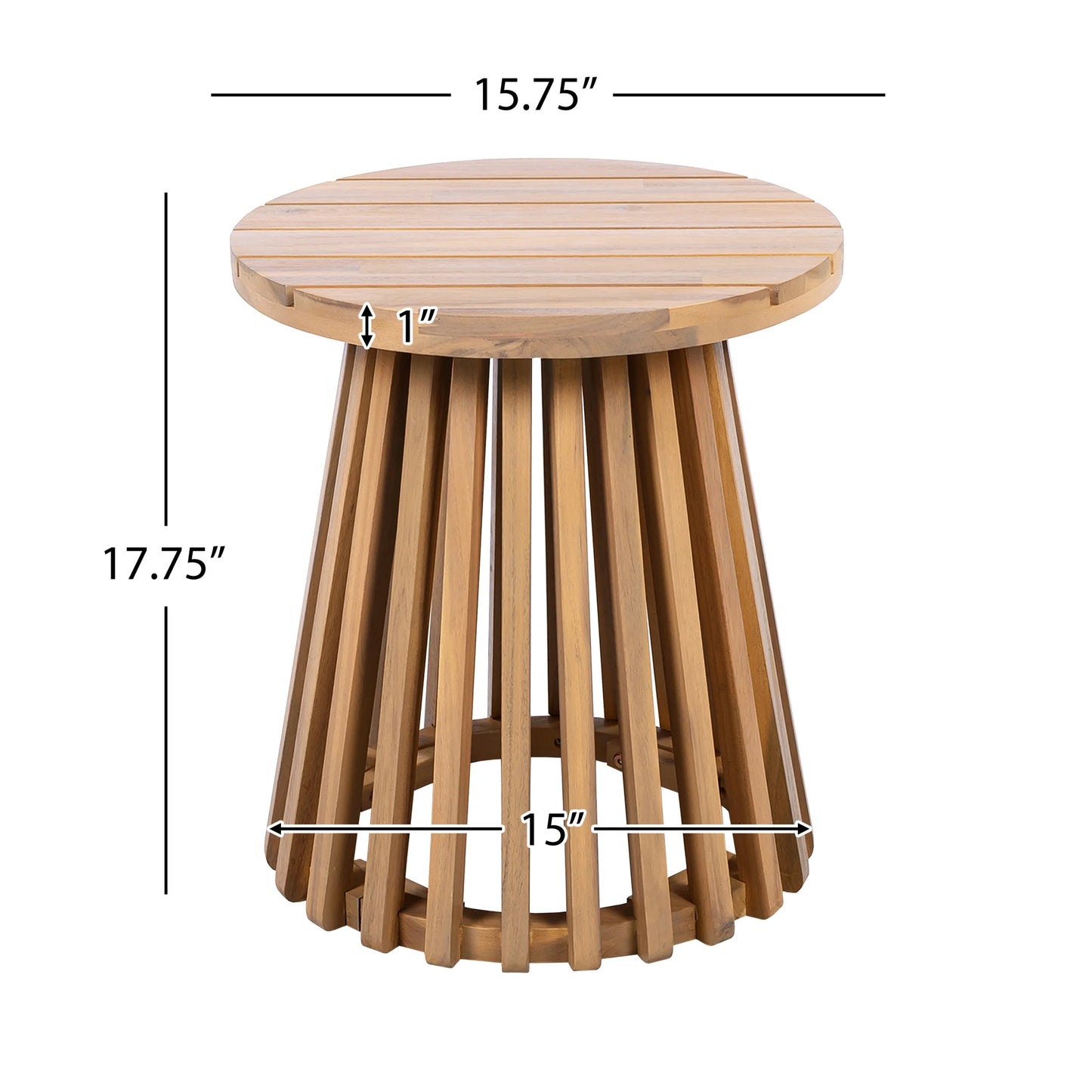 Christopher Knight Home Outdoor Acacia Wood Patio Side Table, Round Coffee Table for Backyard, Lawn, or Balcony, Light Teak