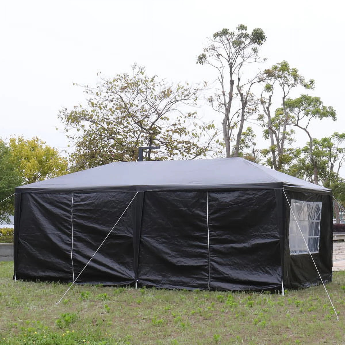 10'x20' Outdoor Party Tent with 6 Removable Sidewalls, Waterproof Canopy Patio Wedding Gazebo, Black