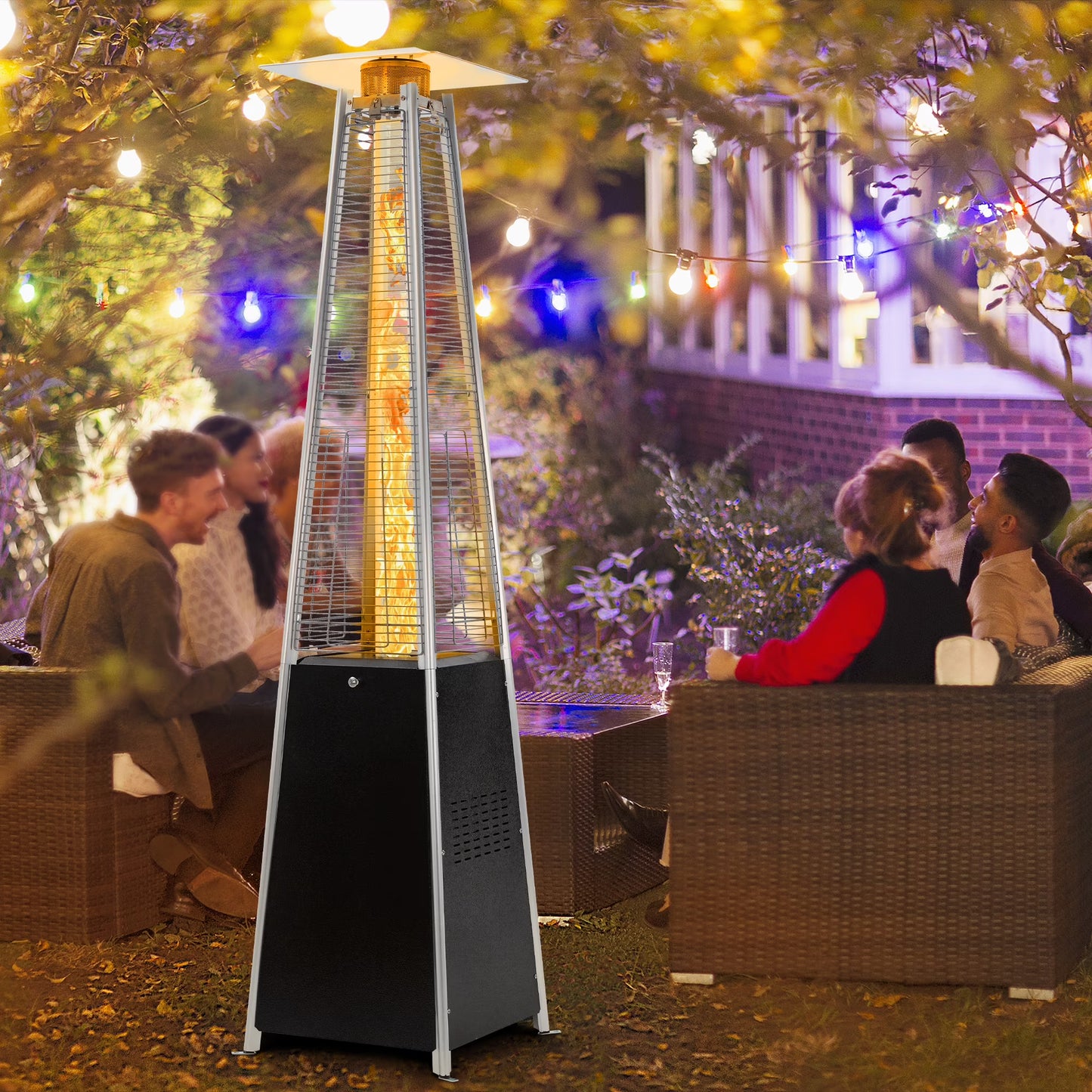 FOOWIN Propane Patio Heater, 48000 BTU Outdoor Patio Heater, Bronze