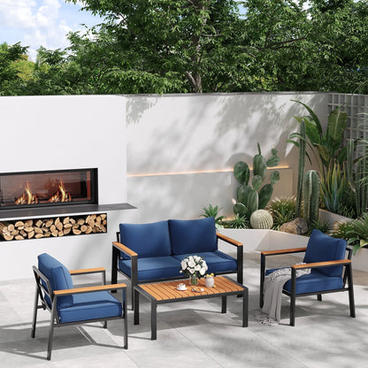 ELPOSUN Patio Furniture Sofa,All-Weather Outdoor Sofa,Outdoor Loveseat Sofa Couch,Weather Resistant Wicker Loveseat with Deep Seat Cushion (ONLY Patio Loveseat Sofa)