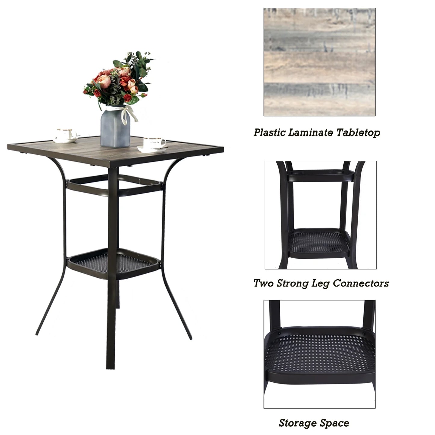 Kozyard Isabella High Swivel Bar Stools/Chair Set for Home Patio, Back Yard, Cafes, Bistro, Restaurants and Chic Bars (Aqua)