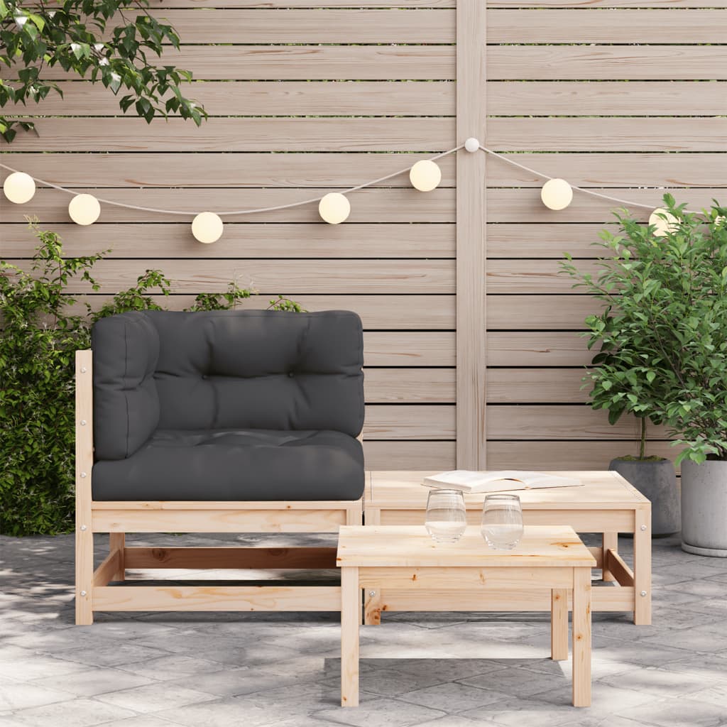 vidaXL Patio Sofa Corner with Cushions and Footstool