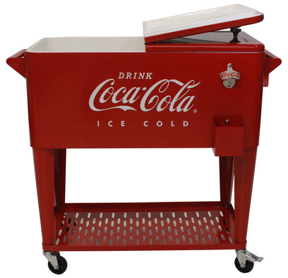 Leigh Country CP 98126 Metal 80 Qt. Coca-Cola Outdoor Patio Cooler with Tray - Red