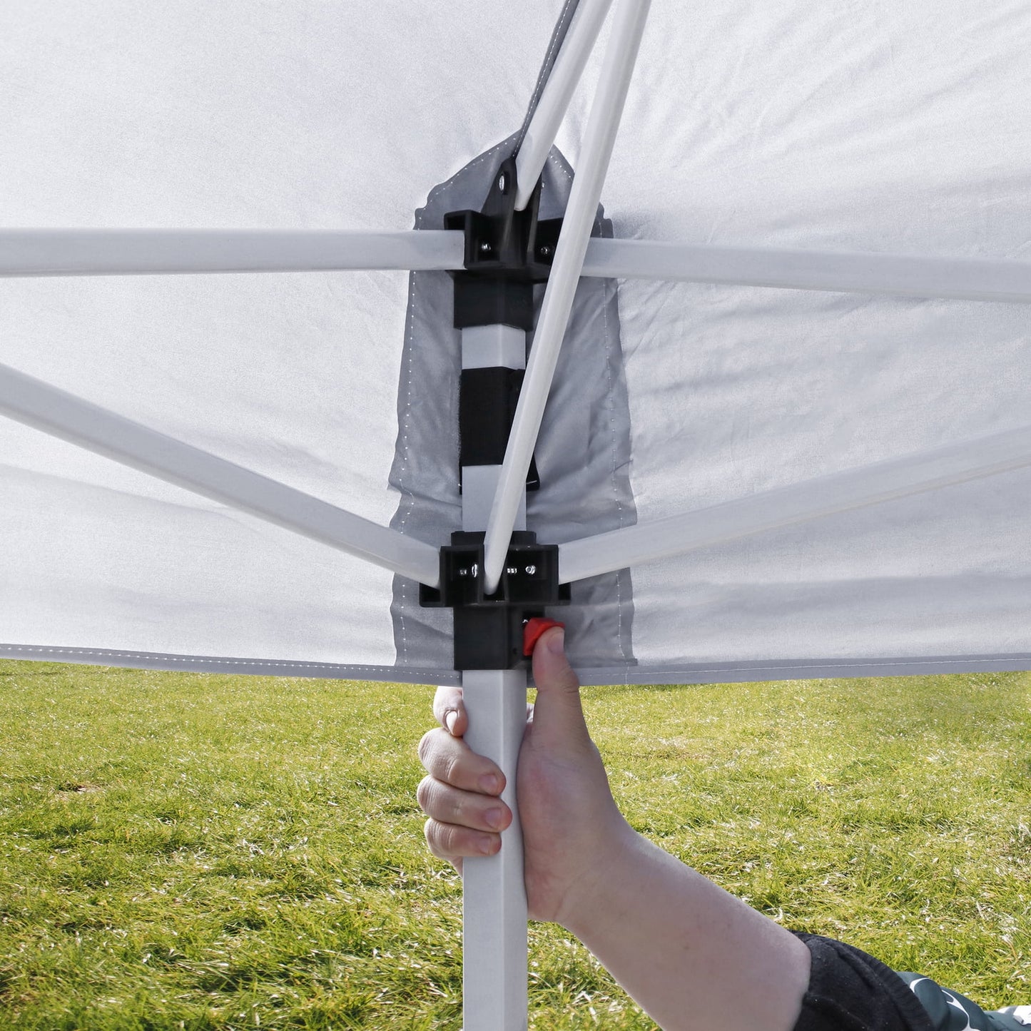 SECONDPEAK 10x10 Pop Up Canopy Tent Easy Set-up Outdoor Patio Canopy Adjustable Straight Leg Heights Instant Shelter with Wheeled Bag, Ropes