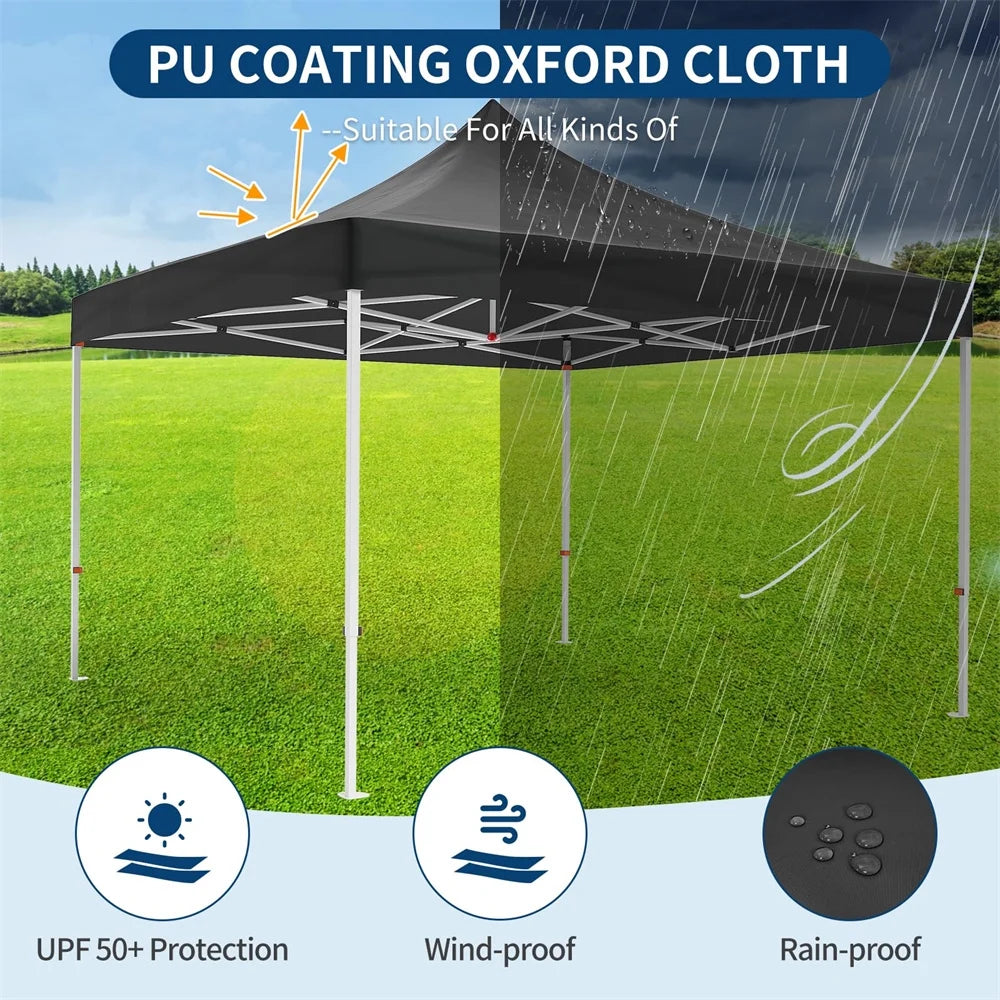 10 x 10 FT Pop Up Canopy, Heavy Duty Instant Tent with Wheeled Carry Bag, All Season Commercial Sun Shelter, Portable Canopy Shelter for Patio, Backyard, Bench, Garden