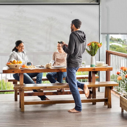 Royalcraft 6'x8' Cordless Outdoor Roller Sun Shade, Waterproof Patio Sunshade Blind for Gazebo, Gray