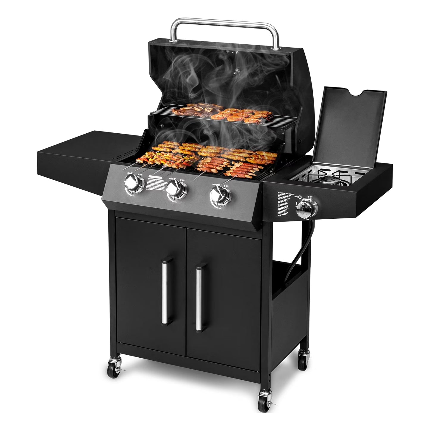 SalonMore Outdoor Gas Grill with Side Stove 46000BTU for Patio Outdoor Party Cooking BBQ