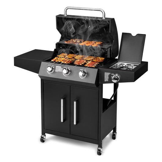 SalonMore Outdoor Gas Grill with Side Stove 46000BTU for Patio Outdoor Party Cooking BBQ
