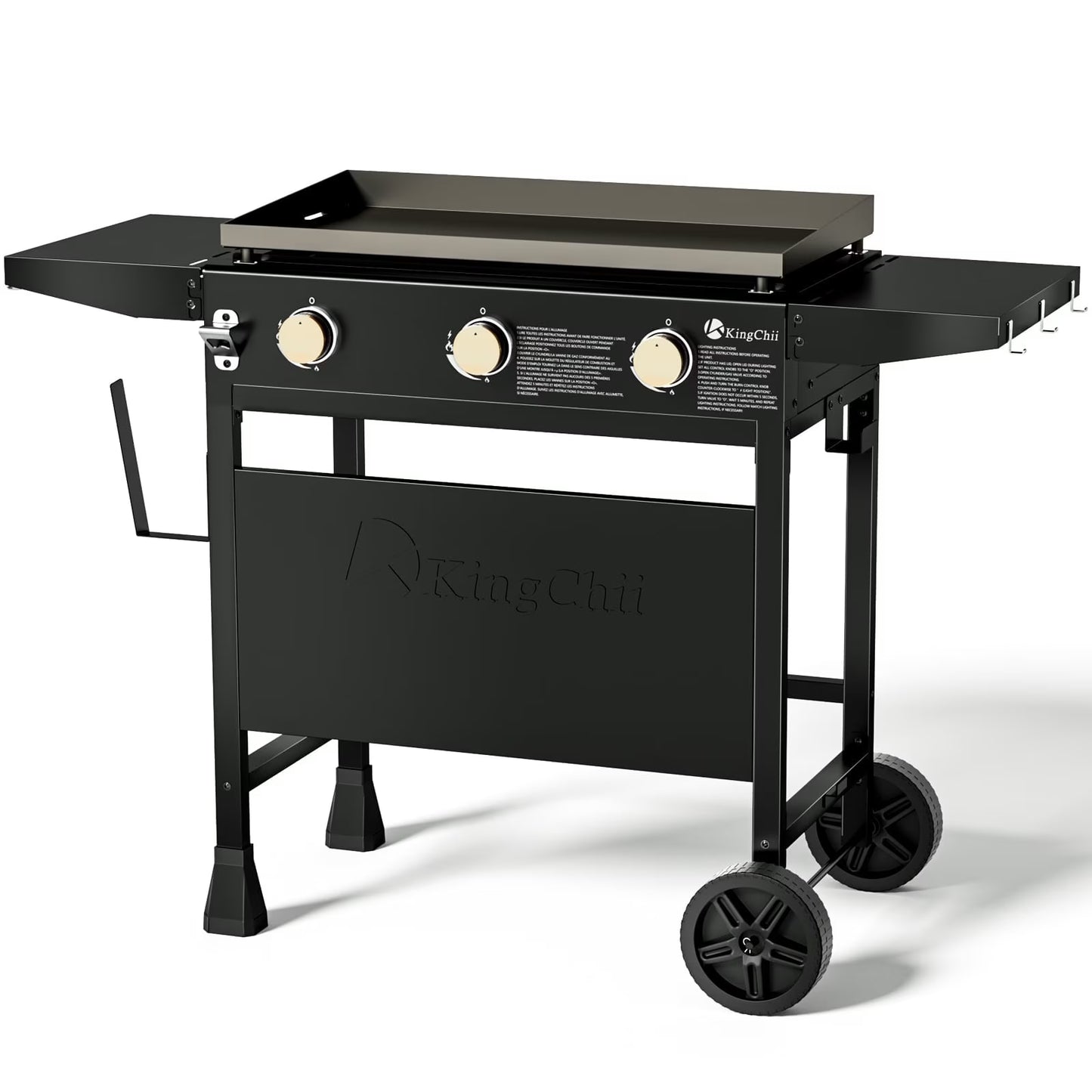 KingChii 3-Burner 28" Propane Griddles Outdoor Flat Top Gas Grill Griddle for Camping, Tailgating, BBQ, Parties, Backyard & Patio