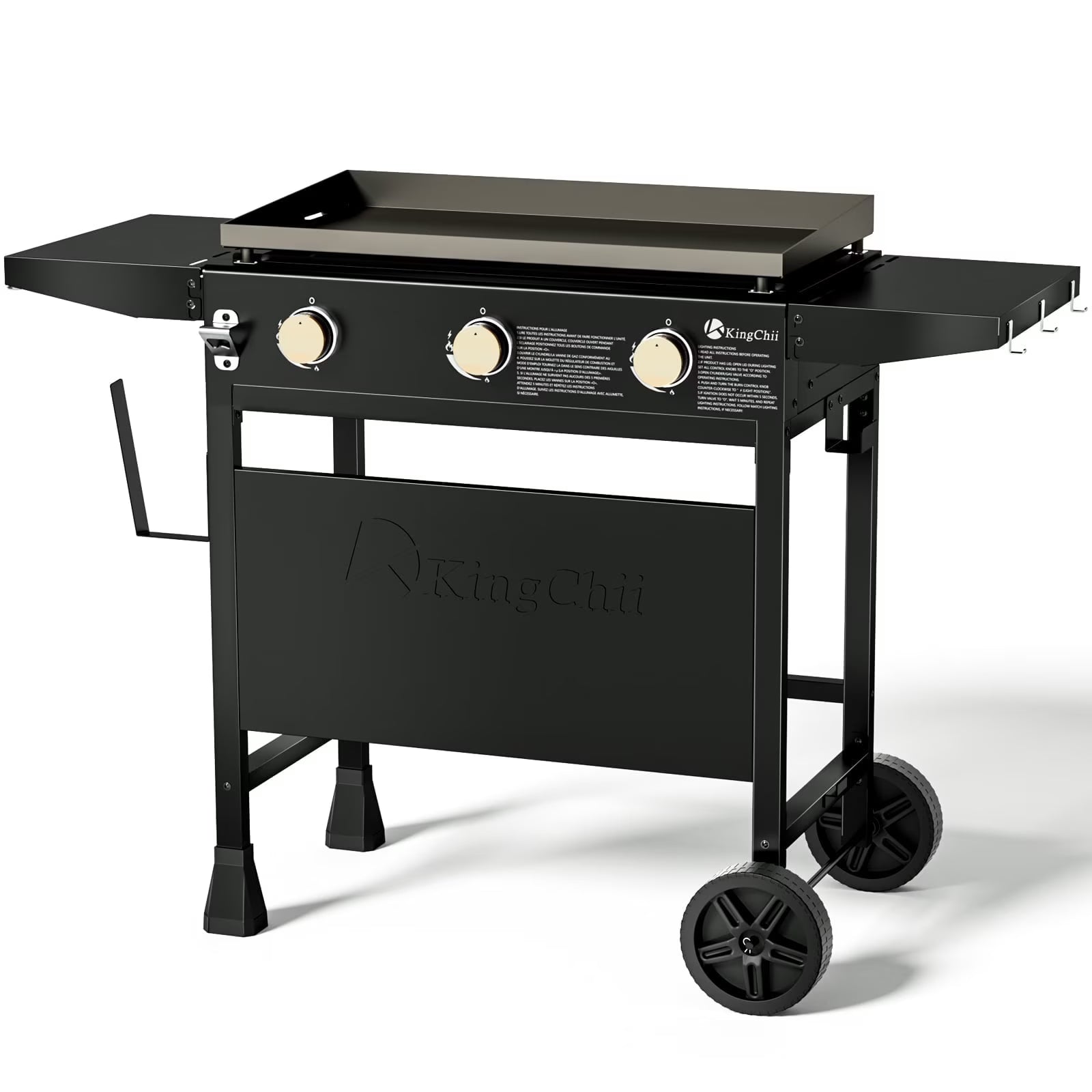 KingChii 3-Burner 28" Propane Griddles Outdoor Flat Top Gas Grill Griddle for Camping, Tailgating, BBQ, Parties, Backyard & Patio