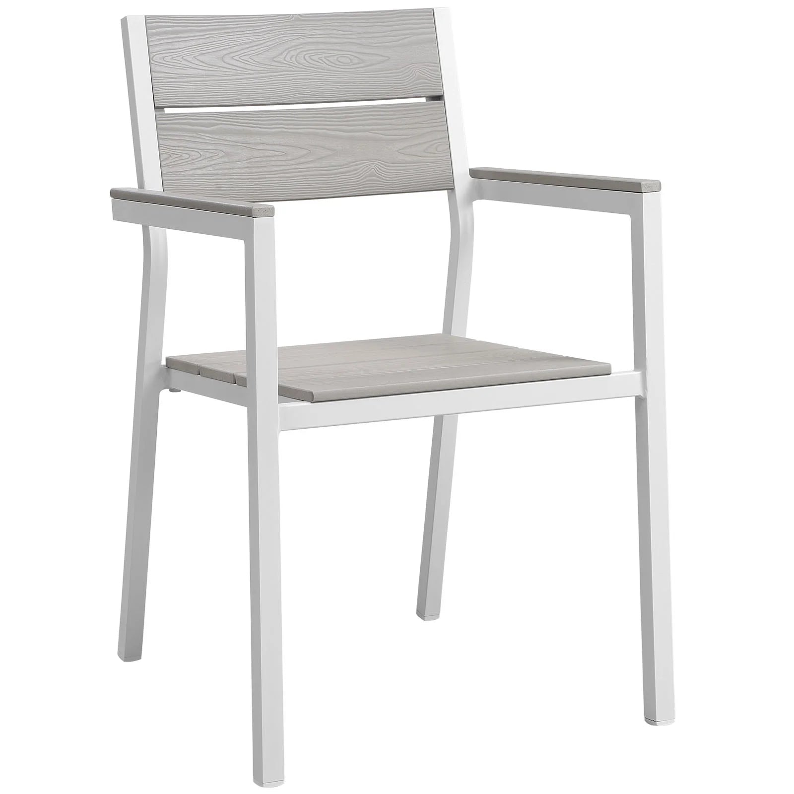 Modway Maine 7 Piece Outdoor Patio Dining Set in White Light Gray