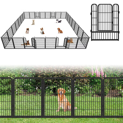 Garden Fence with Gate Fencing No Dig Fence Panels 30ft(L)32in(H) for Yard Animal Barrier Decorative Garden Fencing for Backyard Patio Garden Fences and Borders for Dogs