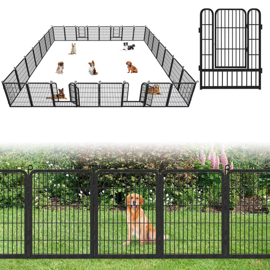 Garden Fence with Gate Fencing No Dig Fence Panels 30ft(L)32in(H) for Yard Animal Barrier Decorative Garden Fencing for Backyard Patio Garden Fences and Borders for Dogs