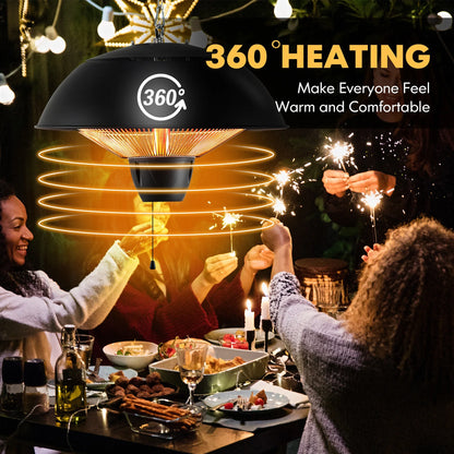 Gymax 1500W Electric Outdoor Hanging Patio Heater w/IPX4 Waterproof