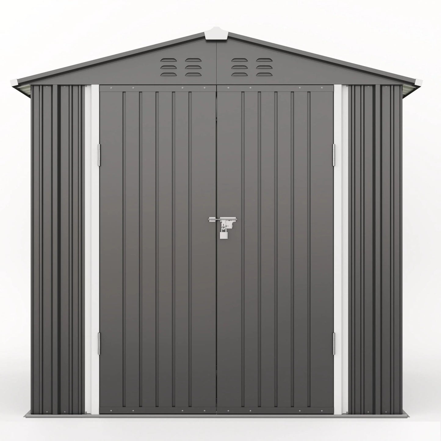 Asofer Outdoor Storage Shed, 6 x 4 FT Metal Garden Shed with Double Lockable Doors,for Backyard Patio Lawn-Dark Grey