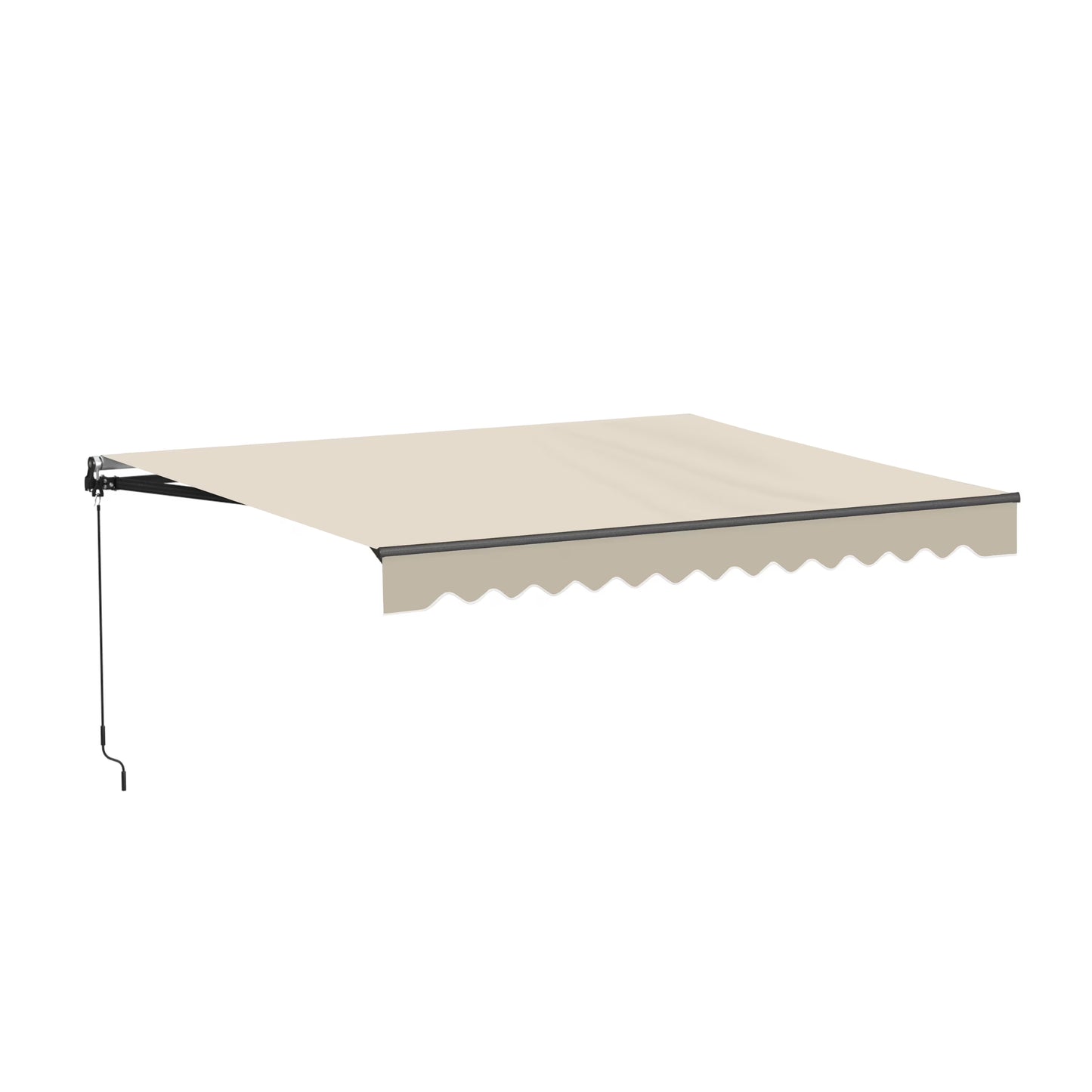 ALEKO 13' x 10' Manual Retractable Grey White Stripes Patio Awning Sunshade