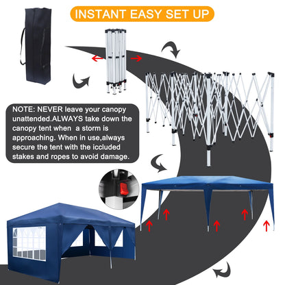 Zimtown 10'x 20' Patio EZ POP UP Party Tent Wedding Gazebo Canopy Marquee 6 Walls