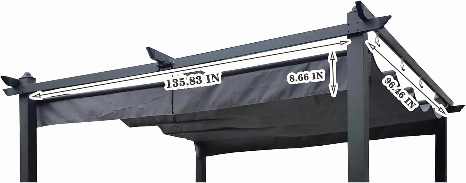 Outdoor Patio Pergola Replacement Canopy Top Cover Gazebo Replacement Shade Cover (Gray-for 13x10 Ft Pergola Frame)