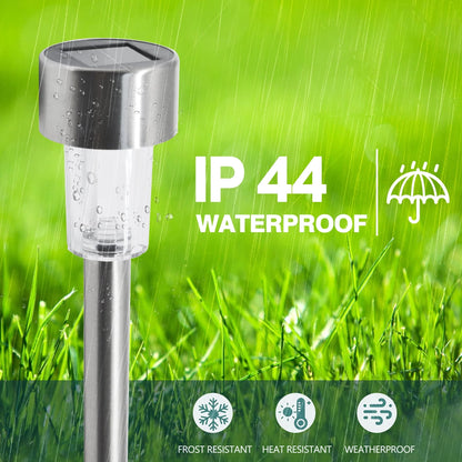 TOANEL 24PCS Solar Lights Outdoor Solar Garden Lights Pathway Lights Waterproof LED Lawn Lamp Solar Seal Stainless Steel Sidwalk Lights for Outside walkway Patio Yard Garden Decor (White Light)