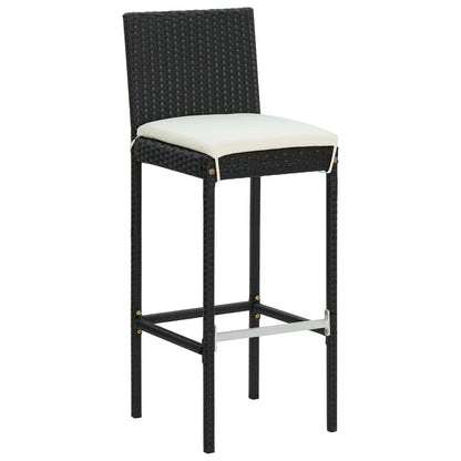 vidaXL Patio Bar Set Outdoor Bistro Set Bar Stool Bistro Table Poly Rattan