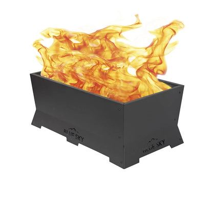 Blue Sky Outdoor Living Rectangle Steel Peak Smokeless Patio Fire Pit, Black