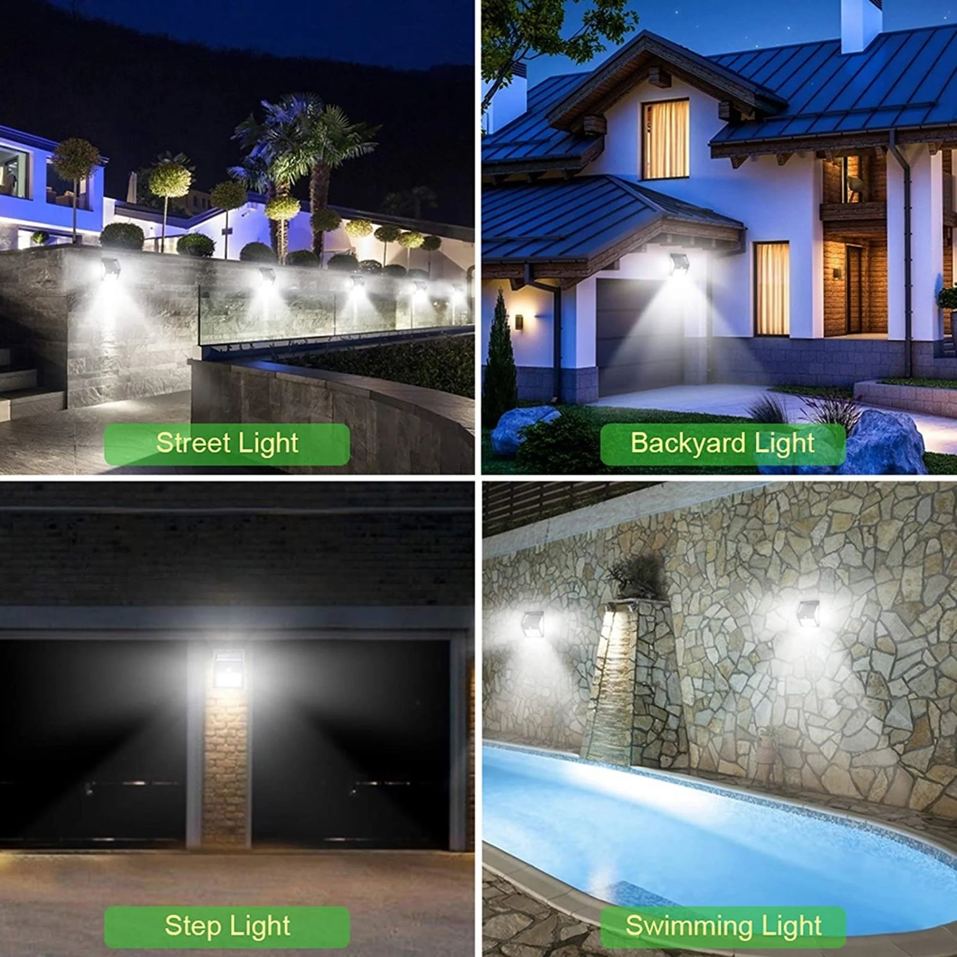 Exgreem Outdoor Wall Light Solar , 3 Modes Solar Motion Sensor Lights for Porch Garden, Patio, 6 Packs