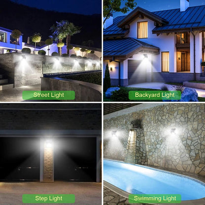 Exgreem Outdoor Wall Light Solar , 3 Modes Solar Motion Sensor Lights for Porch Garden, Patio, 6 Packs