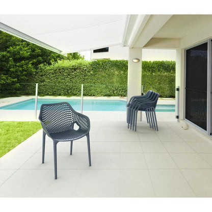 Compamia Air XL Outdoor Patio Dining Arm Chair in Dark Gray