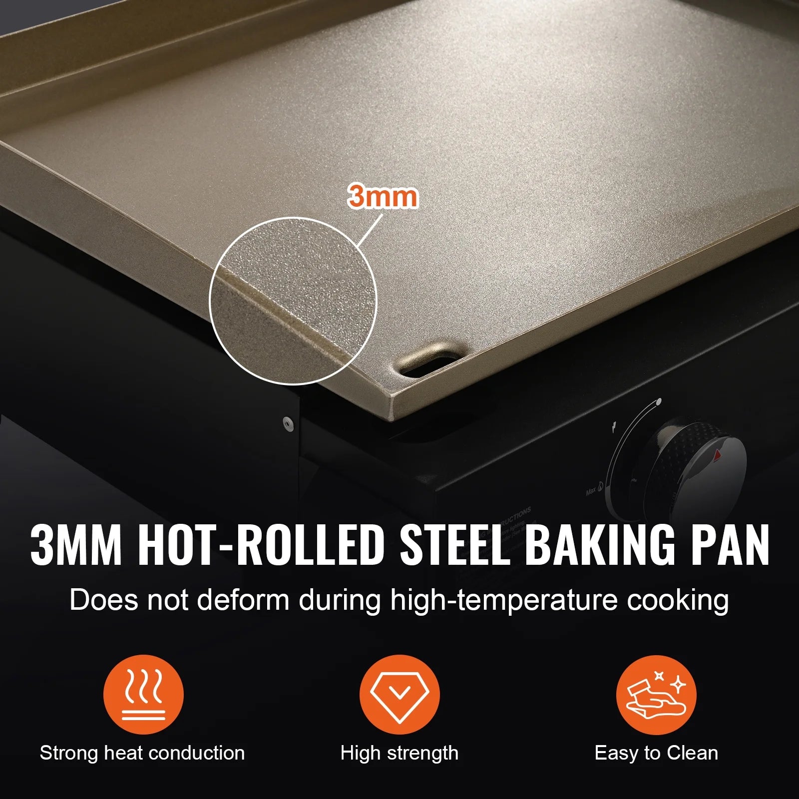 KFFKFF 22.4" Tabletop Gas Griddle, 2-Burner Outdoor Flat Top Grill Griddle with Non-Adhesive Cooking Plate, for Camping, Tailgating, Bbq, Parties, Backyard & Patio