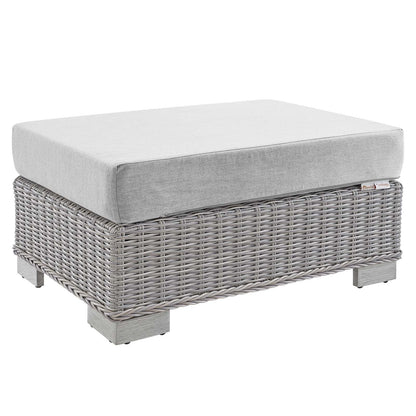 Modway Conway Sunbrella® Outdoor Patio Wicker Rattan 5-Piece Furniture Set in Light Gray Gray
