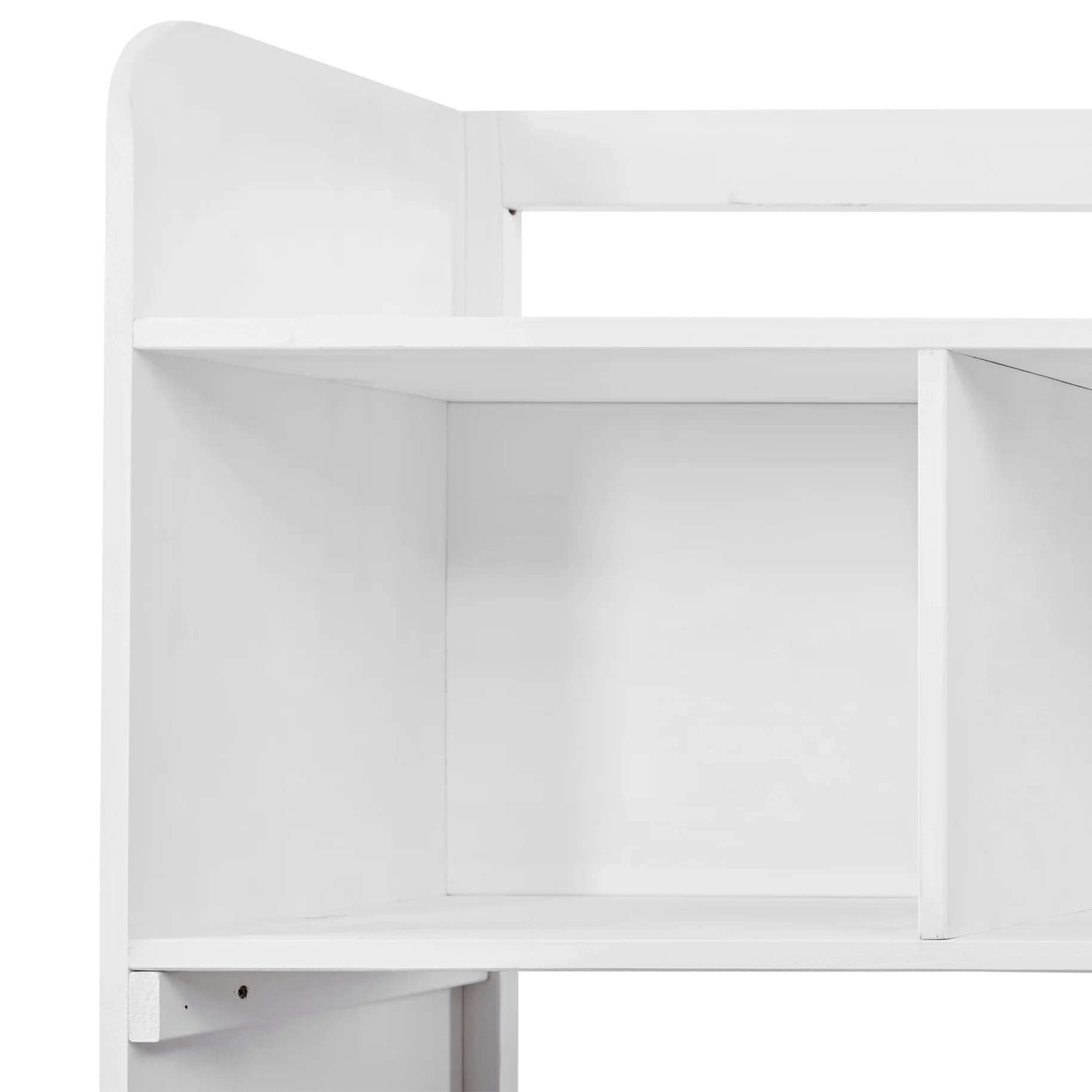 Garden Potting Bench Table with Hutch, Patio Storage Workstation with Adjustable Shelves, 1 Drawer, 2 Cabinets and 3 Side Hooks for Mudroom, Doorway, White