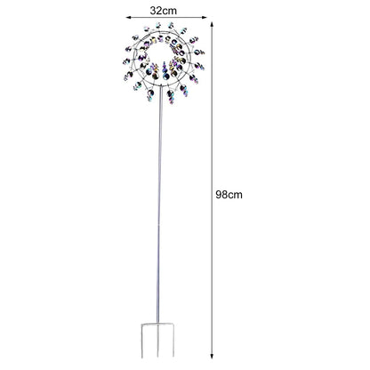 Limei Colorful Wind Spinner 39" Large Vertical Windmill Metal Sculpture Garden Decoration Lawn Ornaments Yard Art Decor Outdoor Pinwheel for Patio