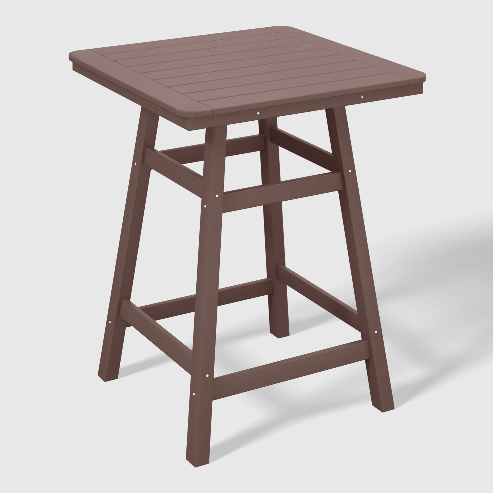 WestinTrends Outdoor 37" Counter Height HDPE Patio Square Bar Table, Dark Brown