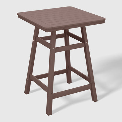 WestinTrends Outdoor 37" Counter Height HDPE Patio Square Bar Table, Dark Brown
