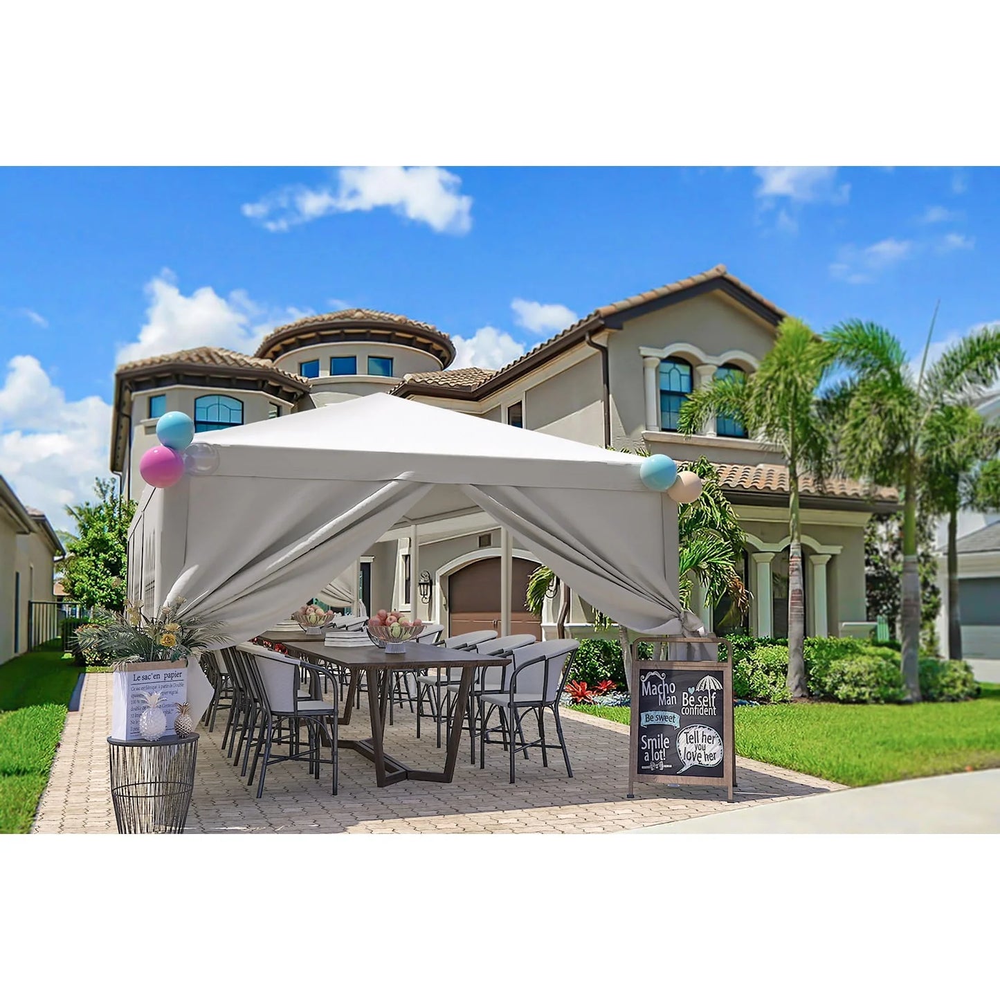 Lacoo 10' x 30' Outdoor Gazebo Wedding Party Tent Patio Canopy Camping Shelter Pavilion w/Removable Sidewalls Carport Cater BBQ Events