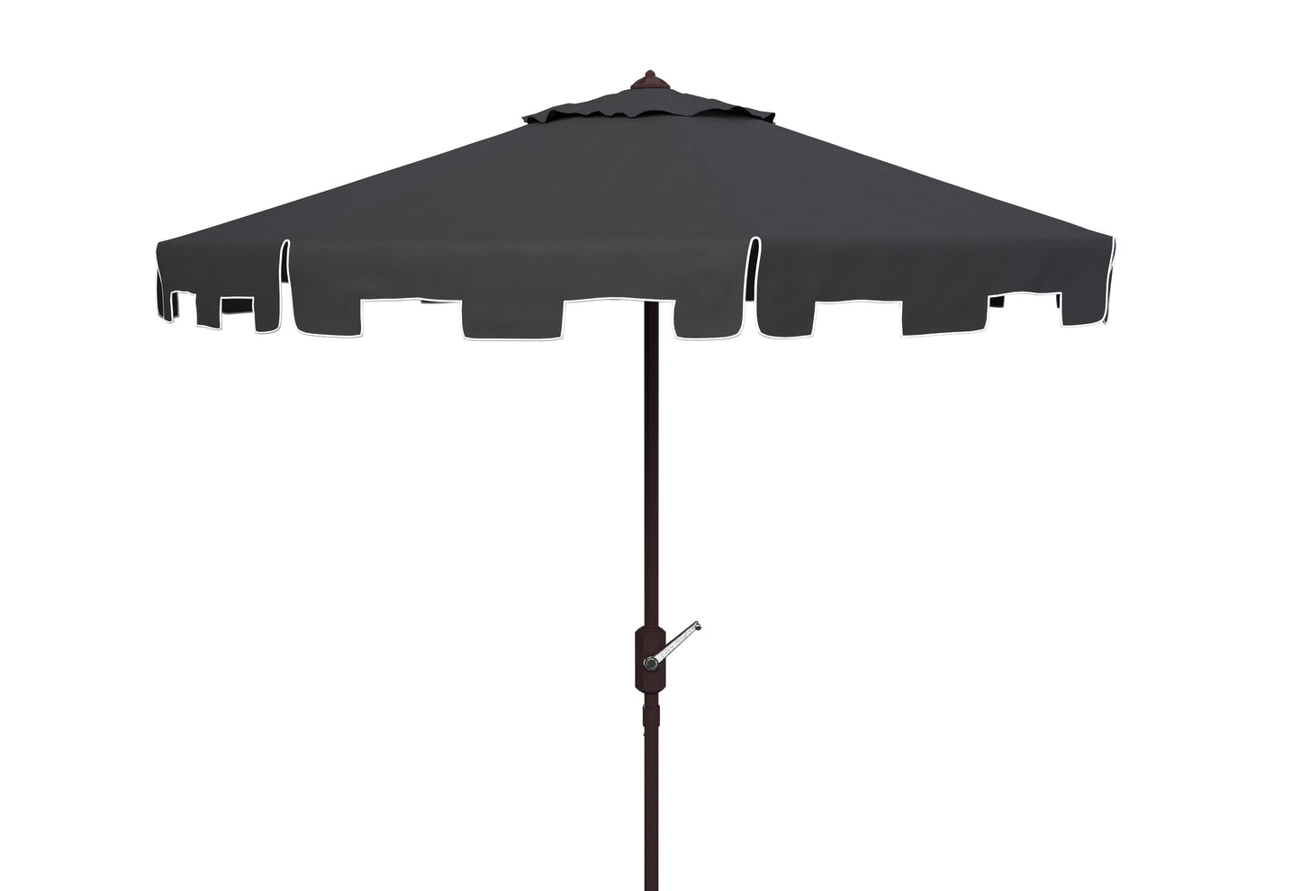 SAFAVIEH Zimmerman 11' Market Crank Round Patio Umbrella, Baby Blue/White