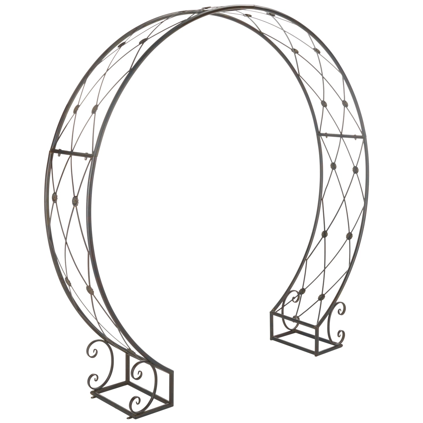 SAFAVIEH Mizell Outdoor Patio Moon Gateway, Antique Black