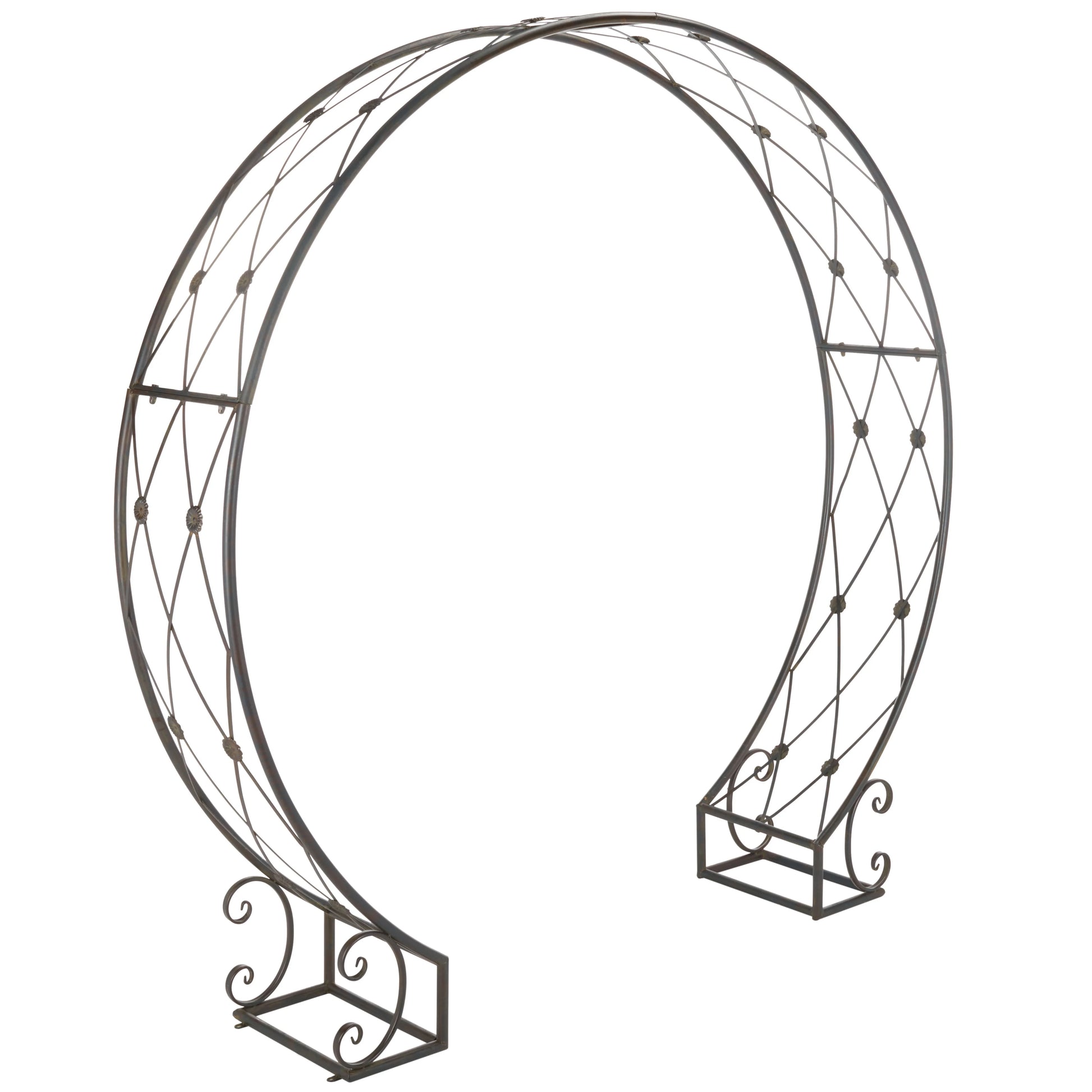 SAFAVIEH Mizell Outdoor Patio Moon Gateway, Antique Black