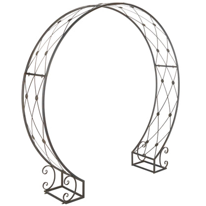 SAFAVIEH Mizell Outdoor Patio Moon Gateway, Antique Black